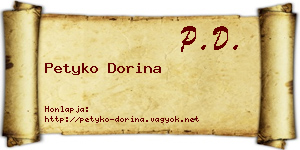 Petyko Dorina névjegykártya